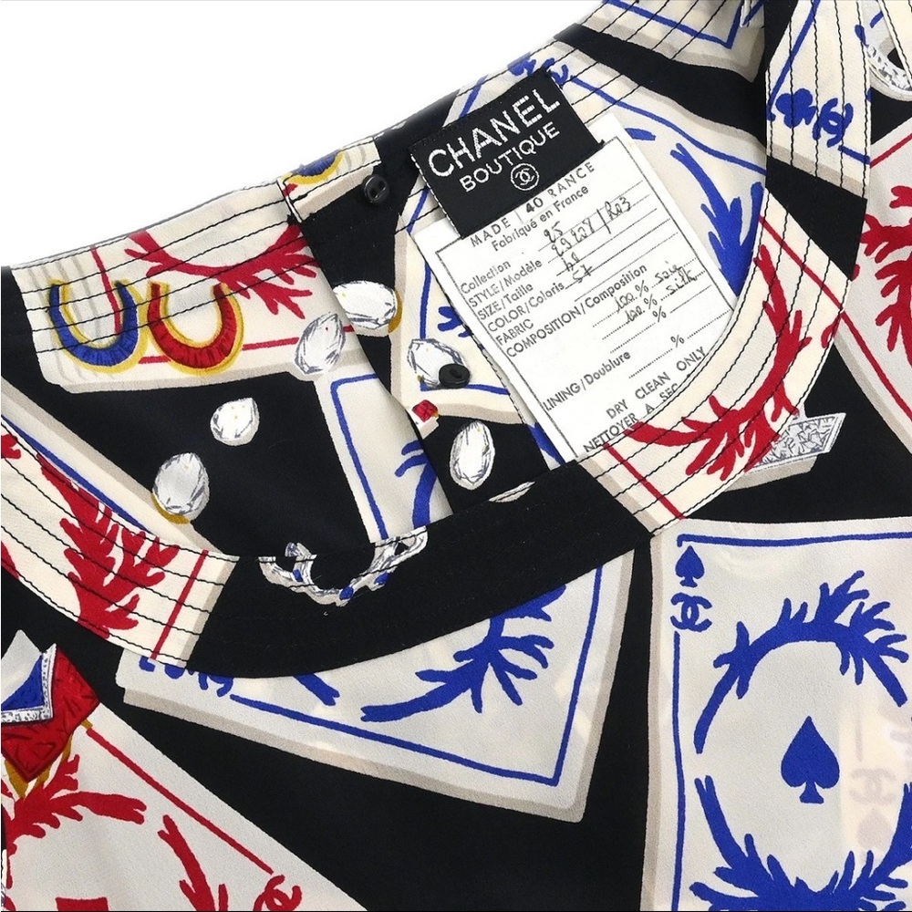 CHANEL Black and Red Playing Card Print Top - Picture 7 of 8